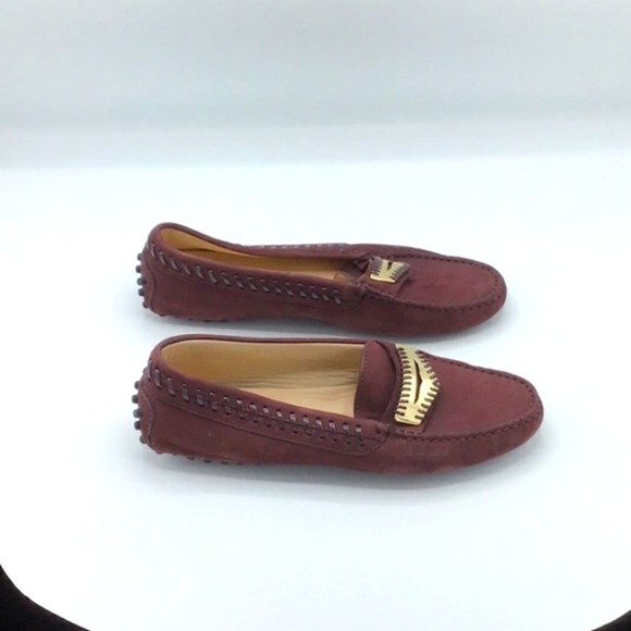 TOD’S Burgundy Suede Driving Loafers Size 36.5 - Picture 3 of 14